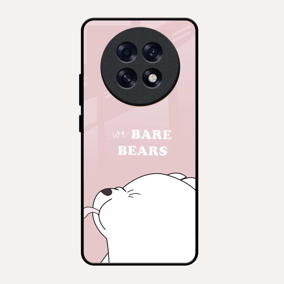 We Bare Bears Pink Glossy Metal Case Cover For Oppo F31 Pro Plus 5G