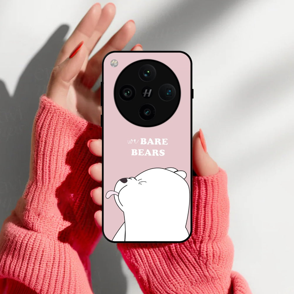 We Bare Bears Pink Glossy Metal Case Cover For Oppo