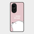 We Bare Bears Pink Glossy Metal Case Cover For Oppo Reno 10 5G