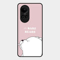 We Bare Bears Pink Glossy Metal Case Cover For Oppo Reno 10 Pro 5G