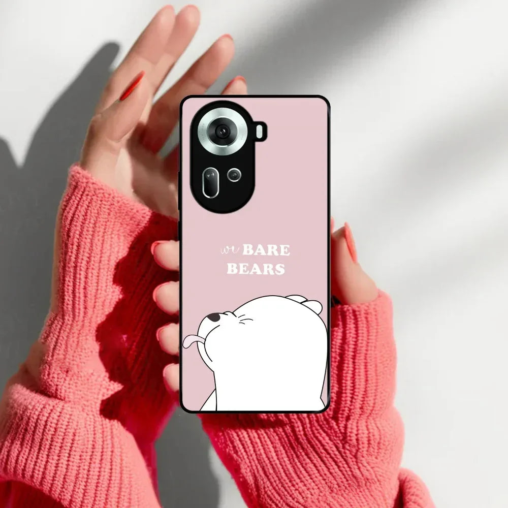 We Bare Bears Pink Glossy Metal Case Cover For Oppo - ShopOnCliQ