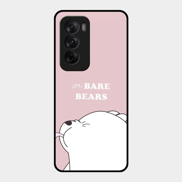 We Bare Bears Pink Glossy Metal Case Cover For Oppo Reno 12 5G