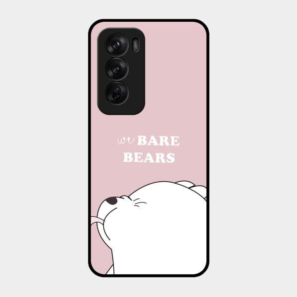 We Bare Bears Pink Glossy Metal Case Cover For Oppo Reno 12 Pro 5G