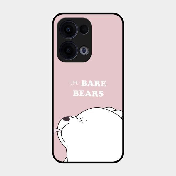 We Bare Bears Pink Glossy Metal Case Cover For Oppo Reno 13 5G