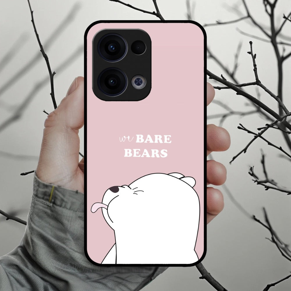 We Bare Bears Pink Glossy Metal Case Cover For Oppo