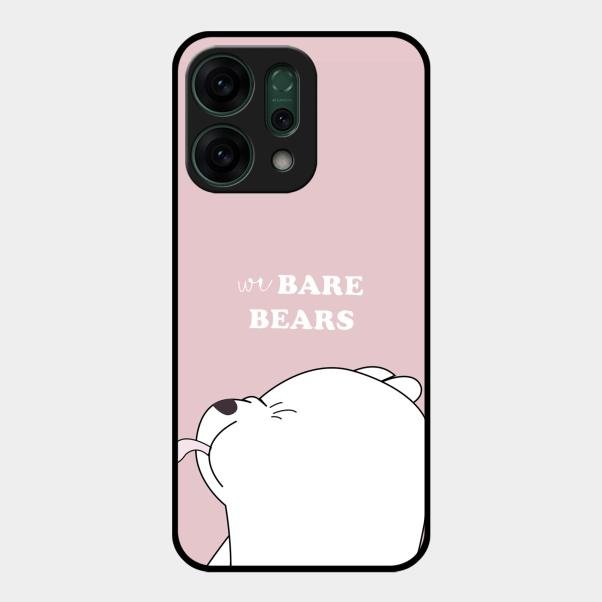 We Bare Bears Pink Glossy Metal Case Cover For Oppo Reno 14 5G