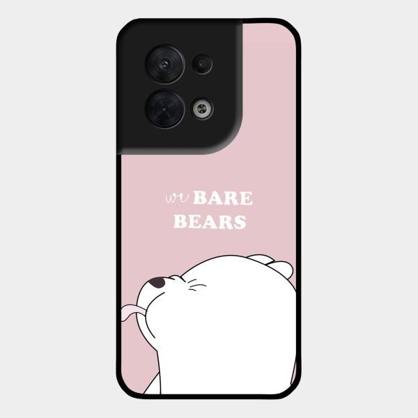 We Bare Bears Pink Glossy Metal Case Cover For Oppo Reno 8 5G