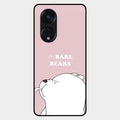 We Bare Bears Pink Glossy Metal Case Cover For Oppo Reno 8T 5G