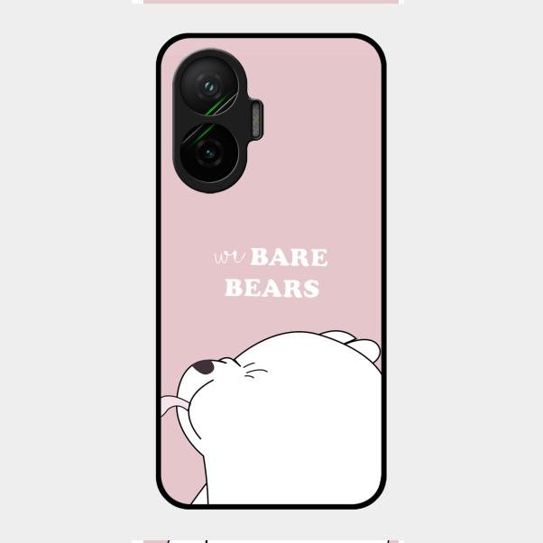 We Bare Bears Pink Glossy Metal Case Cover For Poco F7 5G