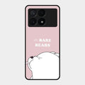 We Bare Bears Pink Glossy Metal Case Cover For Poco X6 Pro 5G