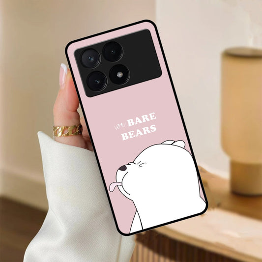 We Bare Bears Pink Glossy Metal Case Cover For Poco