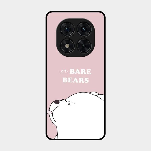 We Bare Bears Pink Glossy Metal Case Cover For Poco X7 5G