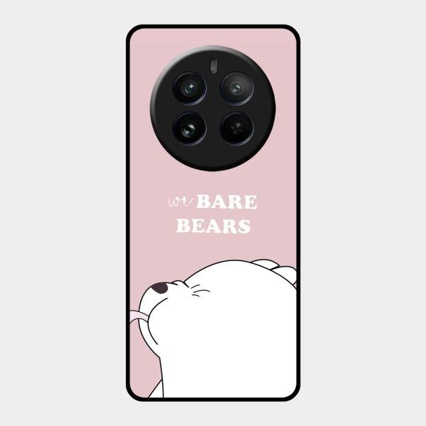 We Bare Bears Pink Glossy Metal Case Cover For Realme 12 Pro Plus 5G