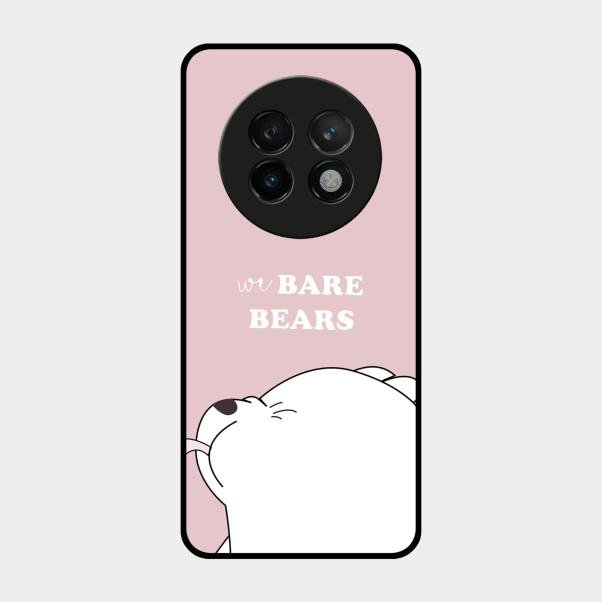 We Bare Bears Pink Glossy Metal Case Cover For Realme 13 Plus 5G