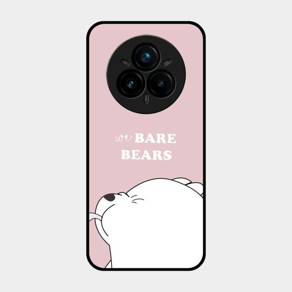 We Bare Bears Pink Glossy Metal Case Cover For Realme 14 Pro 5G