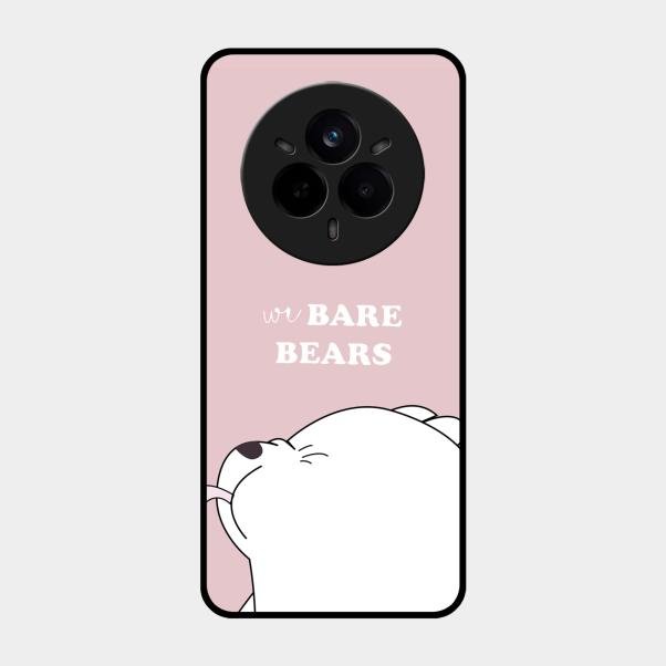 We Bare Bears Pink Glossy Metal Case Cover For Realme 14 Pro Plus 5G