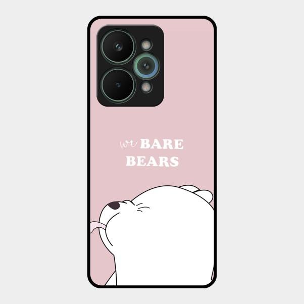 We Bare Bears Pink Glossy Metal Case Cover For Realme 15 Pro 5G