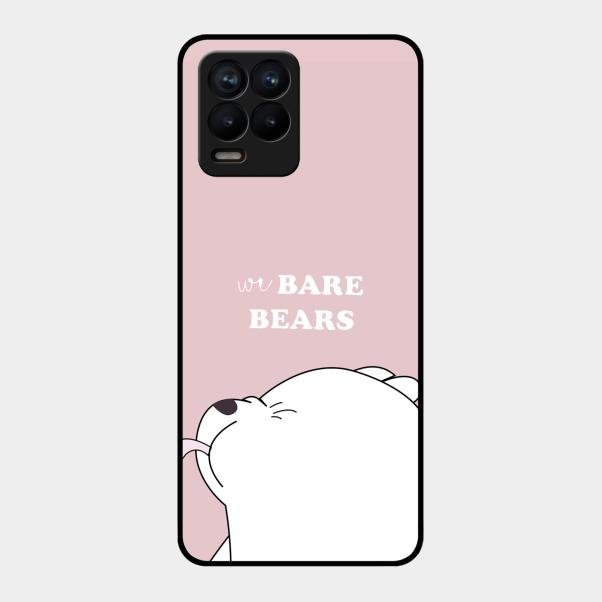 We Bare Bears Pink Glossy Metal Case Cover For Realme 8 Pro