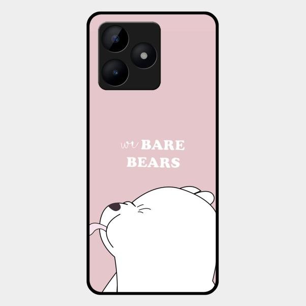 We Bare Bears Pink Glossy Metal Case Cover For Realme C53