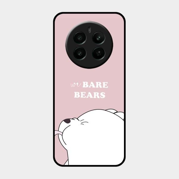 We Bare Bears Pink Glossy Metal Case Cover For Realme Narzo 70 Pro 5G