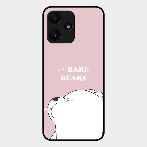 We Bare Bears Pink Glossy Metal Case Cover For Redmi 12 5G