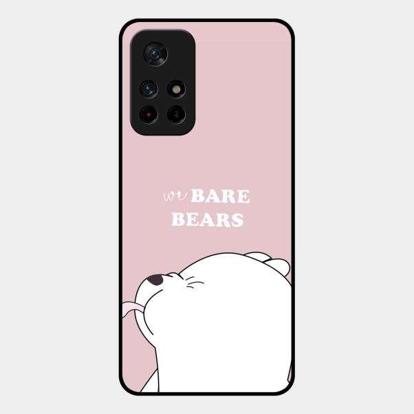 We Bare Bears Pink Glossy Metal Case Cover For Redmi Note 11T 5G