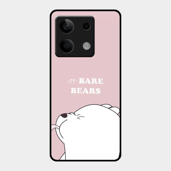 We Bare Bears Pink Glossy Metal Case Cover For Redmi Note 13 5G