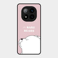 We Bare Bears Pink Glossy Metal Case Cover For Redmi Note 14 Pro Plus 5G