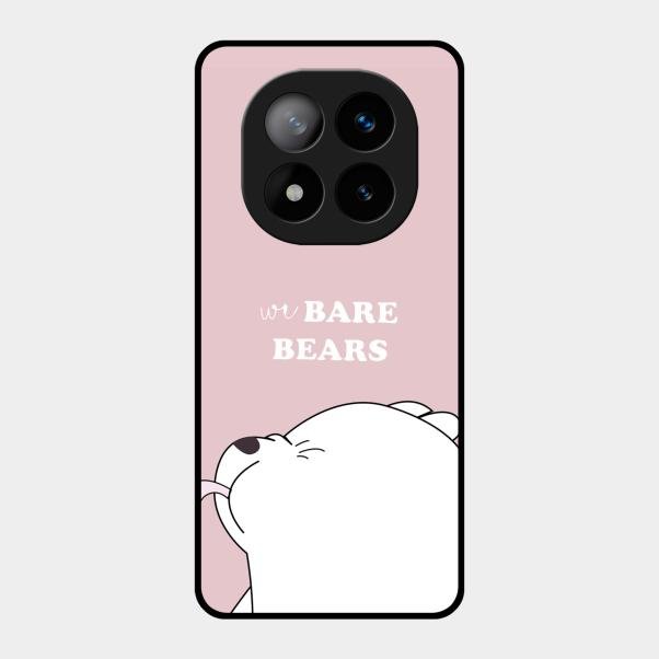We Bare Bears Pink Glossy Metal Case Cover For Redmi Note 14 Pro Plus 5G