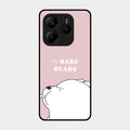 We Bare Bears Pink Glossy Metal Case Cover For Redmi Note 14 Se 5G