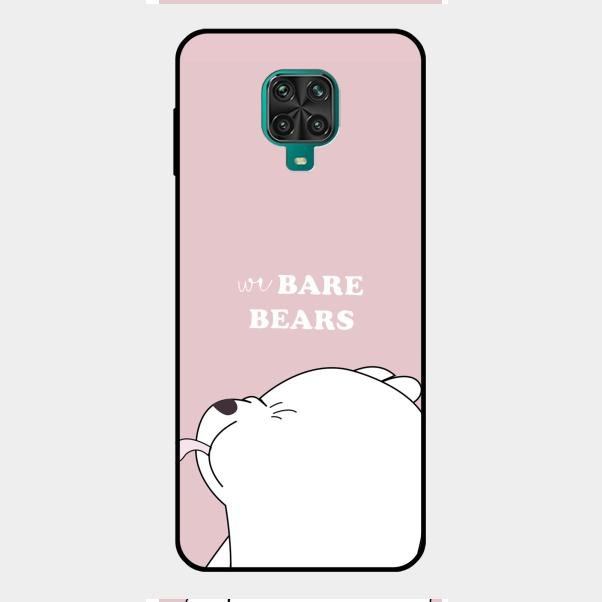 We Bare Bears Pink Glossy Metal Case Cover For Redmi Note 9 Pro Max