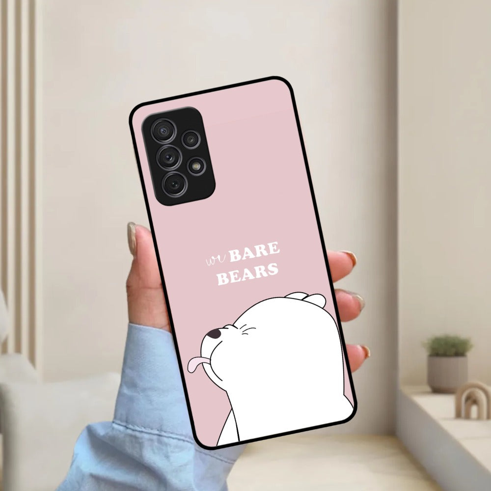 We Bare Bears Pink Glossy Metal Case Cover For Samsung
