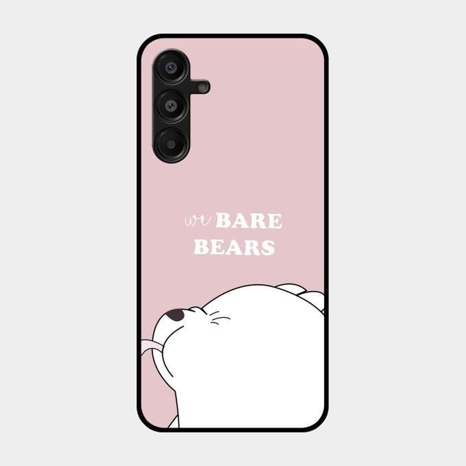 We Bare Bears Pink Glossy Metal Case Cover For Samsung Galaxy A16 5G