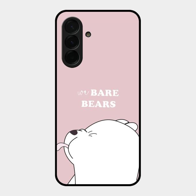 We Bare Bears Pink Glossy Metal Case Cover For Samsung Galaxy A26 5G