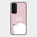 We Bare Bears Pink Glossy Metal Case Cover For Samsung Galaxy A35 5G