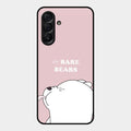 We Bare Bears Pink Glossy Metal Case Cover For Samsung Galaxy A56 5G