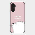 We Bare Bears Pink Glossy Metal Case Cover For Samsung Galaxy F16 5G