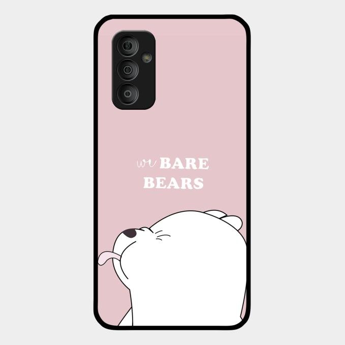We Bare Bears Pink Glossy Metal Case Cover For Samsung Galaxy F23 5G