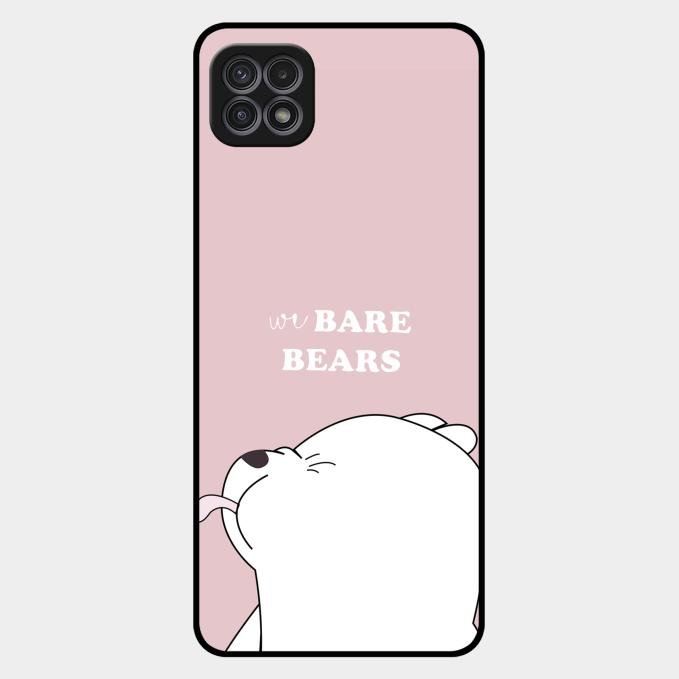 We Bare Bears Pink Glossy Metal Case Cover For Samsung Galaxy F42 5G