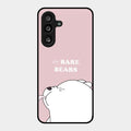 We Bare Bears Pink Glossy Metal Case Cover For Samsung Galaxy F55 5G