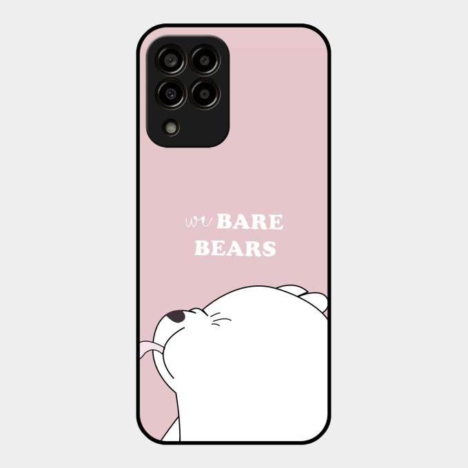 We Bare Bears Pink Glossy Metal Case Cover For Samsung Galaxy M33 5G
