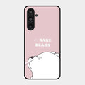 We Bare Bears Pink Glossy Metal Case Cover For Samsung Galaxy M35 5G