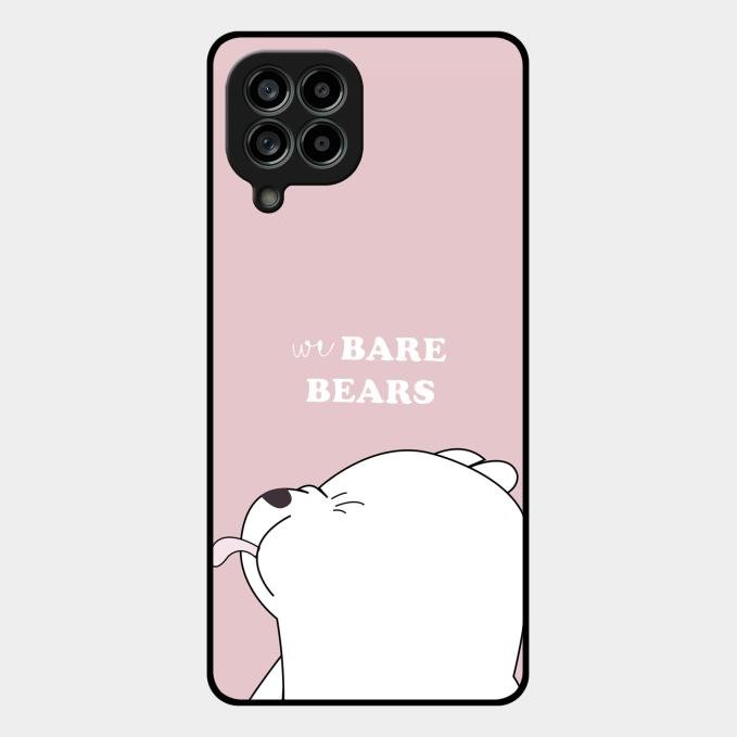 We Bare Bears Pink Glossy Metal Case Cover For Samsung Galaxy M53 5G