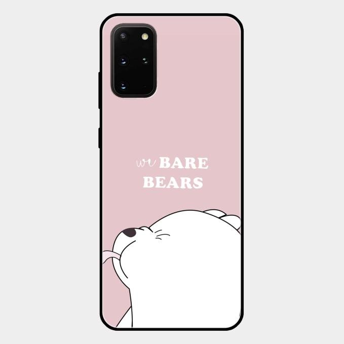 We Bare Bears Pink Glossy Metal Case Cover For Samsung Galaxy S20 Plus