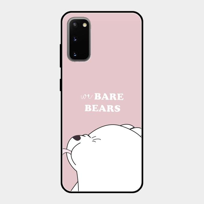 We Bare Bears Pink Glossy Metal Case Cover For Samsung Galaxy S20