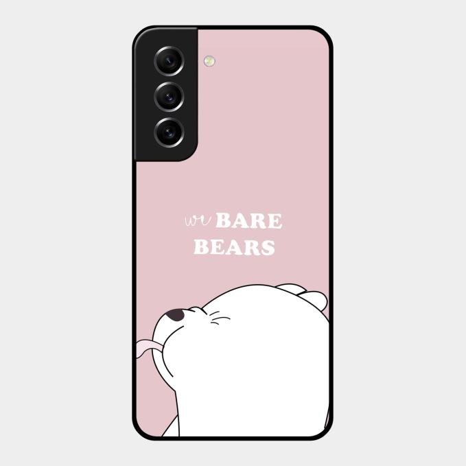 We Bare Bears Pink Glossy Metal Case Cover For Samsung Galaxy S21 Fe 5G