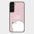 We Bare Bears Pink Glossy Metal Case Cover For Samsung Galaxy S22 5G