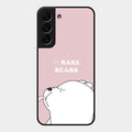 We Bare Bears Pink Glossy Metal Case Cover For Samsung Galaxy S22 Plus 5G