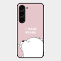 We Bare Bears Pink Glossy Metal Case Cover For Samsung Galaxy S23 5G