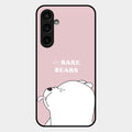 We Bare Bears Pink Glossy Metal Case Cover For Samsung Galaxy S23 Fe 5G